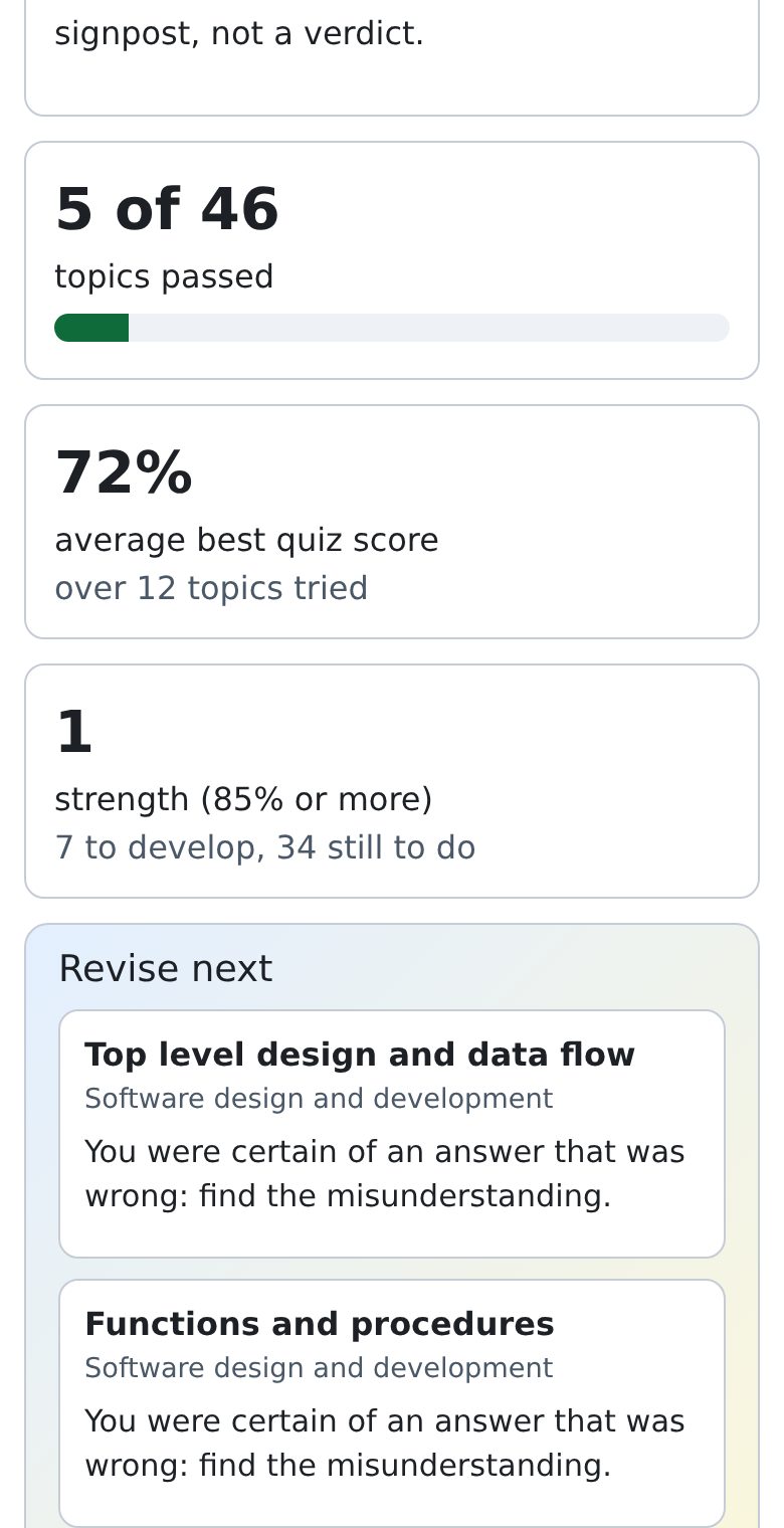 The progress report for parents on a phone